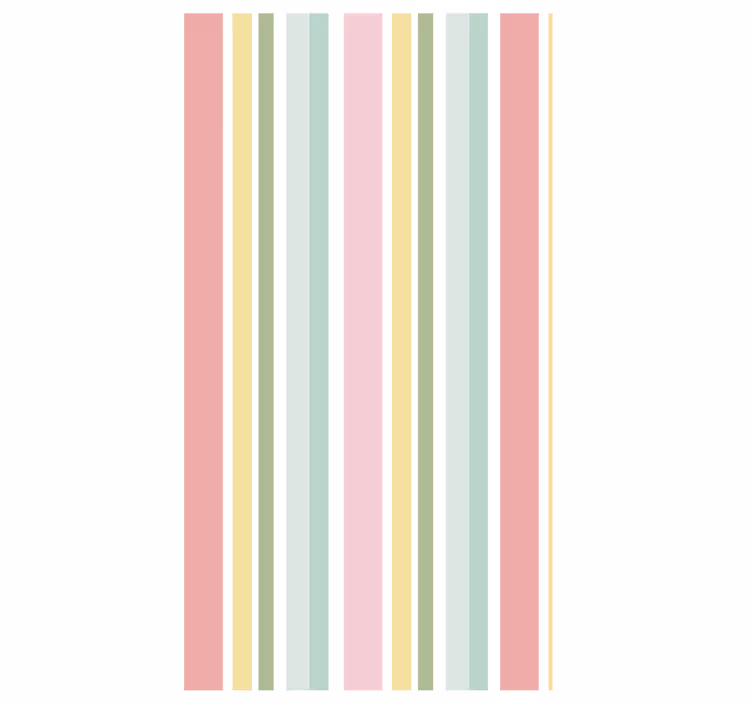 Papier peint motif rayures pastel multicolores horizontales - TenStickers