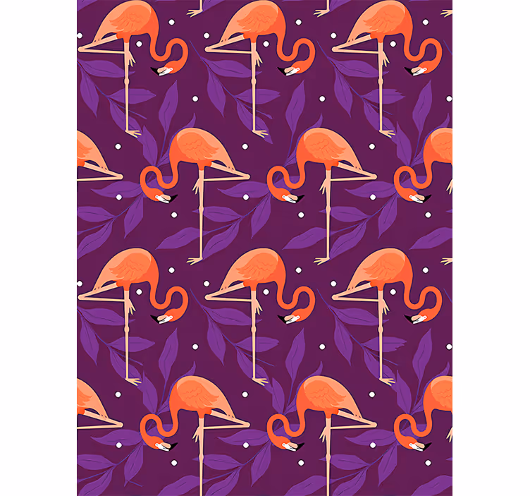 Papier peint oiseaux flamants roses tropicaux - TenStickers