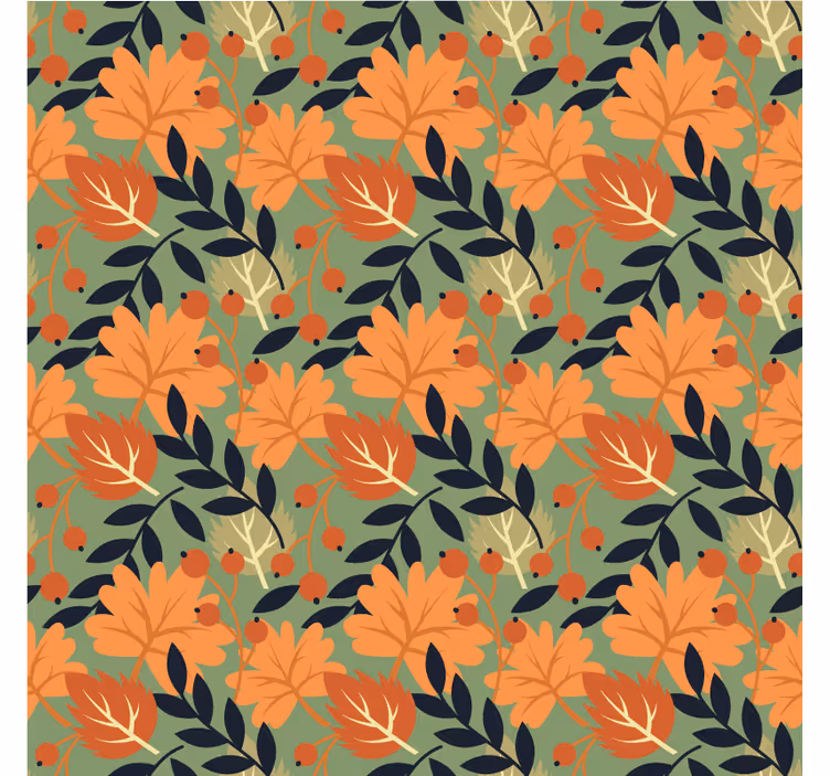 Papier peint motif grandes feuilles d'automne - TenStickers