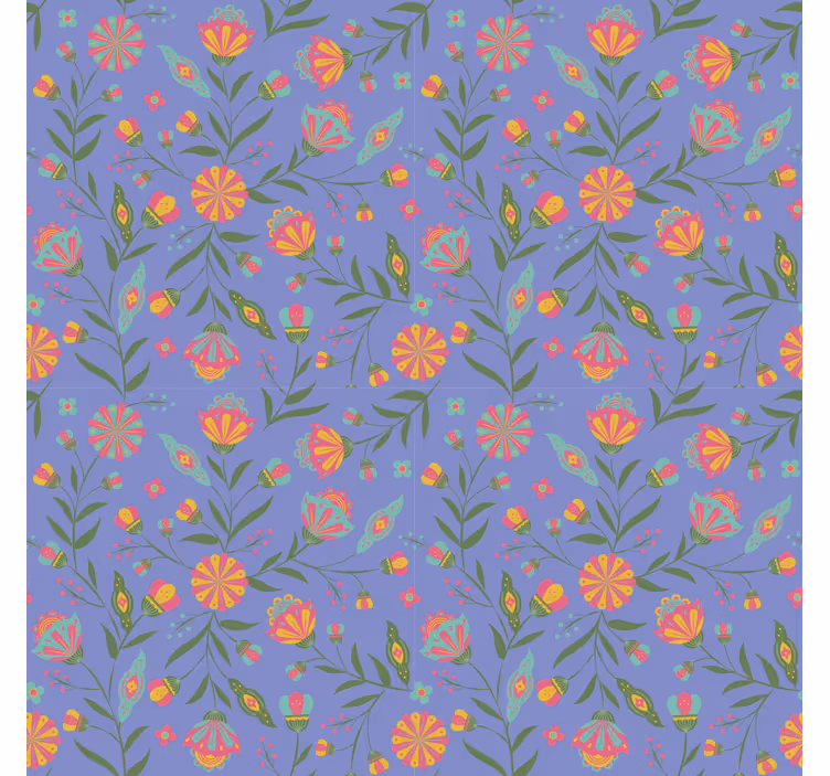 Papier peint chambre motif floral - TenStickers
