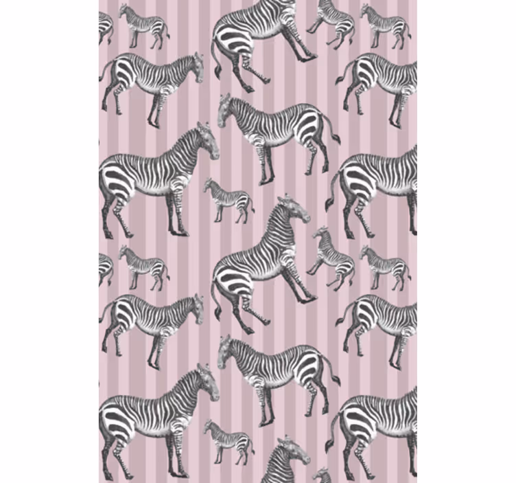 Papier peint animaux illustration de zèbre vintage - TenStickers