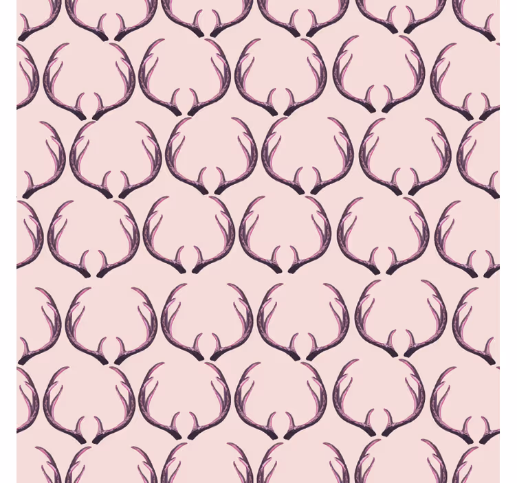 Papier peint animaux cerf rose avec bois - TenStickers