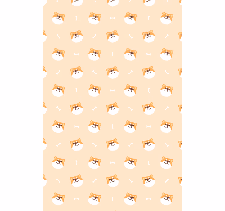 Papier peint animaux tête de chien mignonne dessin animé - TenStickers