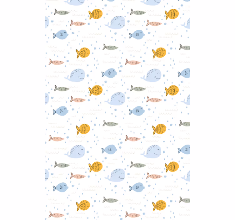 Papier peint animaux poissons multicolores en cartoon - TenStickers