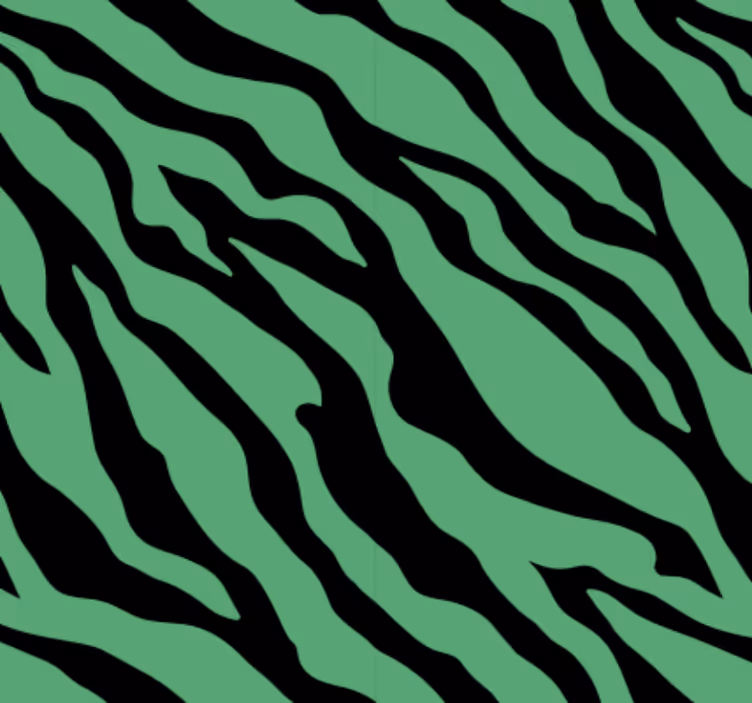 Papier peint animaux design zèbre vert - TenStickers