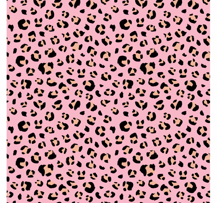 Papier peint animaux motif léopard aquarelle rose noir - TenStickers