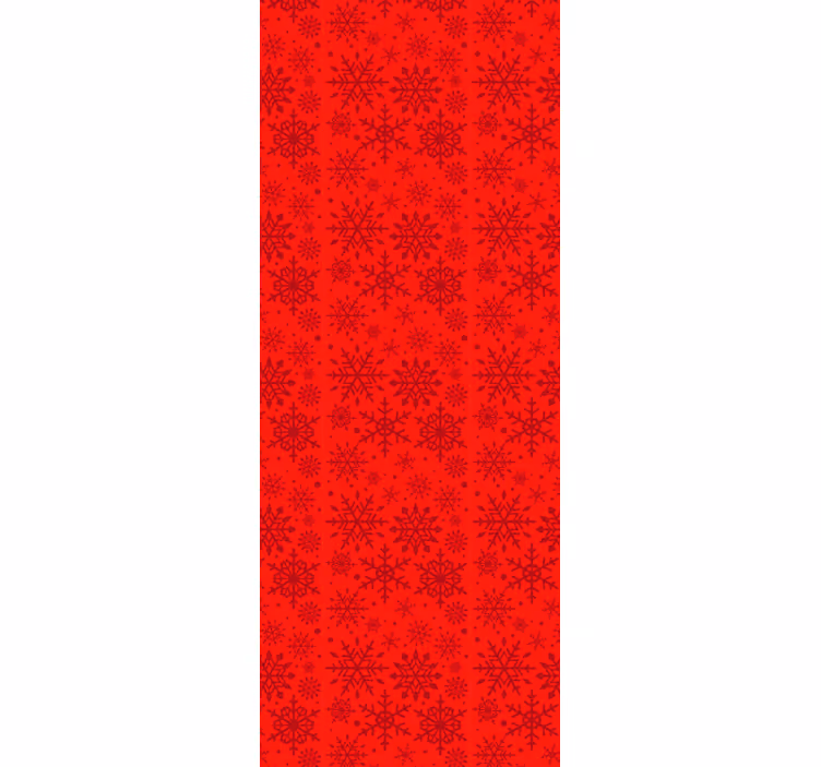 Papier peint de noël flocons de neige rouges - TenStickers