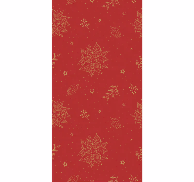 Papier peint de noël motif vintage fleurs - TenStickers