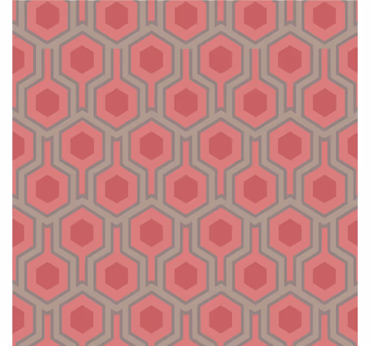 Papier peint bureau hexagones roses années 70 - TenStickers