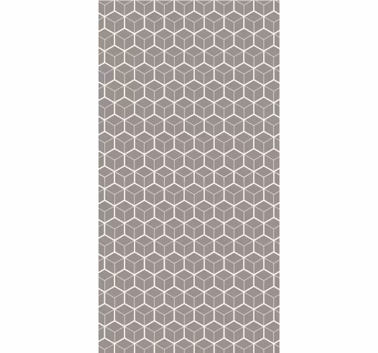 Papier peint bureau motif hexagone gris et blanc - TenStickers