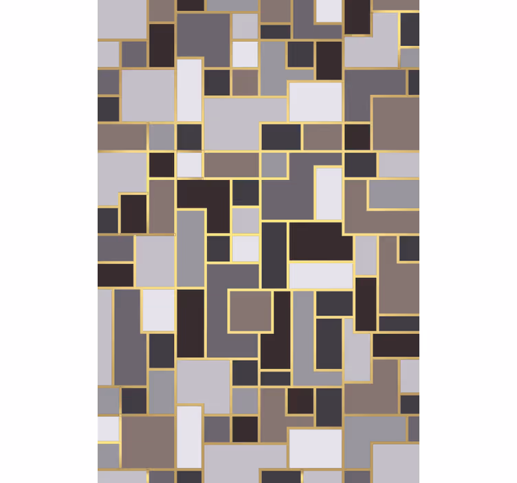Papier peint couloir mosaïque de rectangles gris - TenStickers
