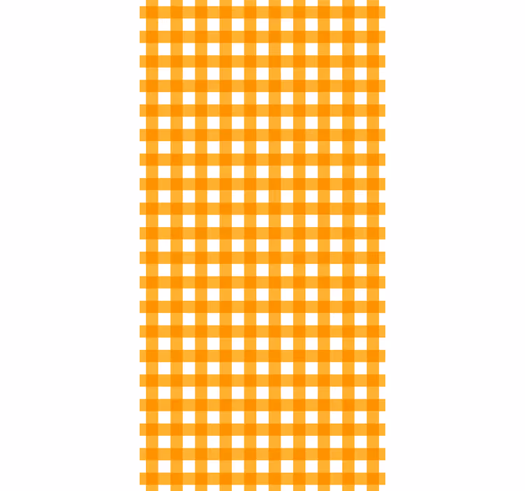Papier peint couloir carrés orange et blanc - TenStickers