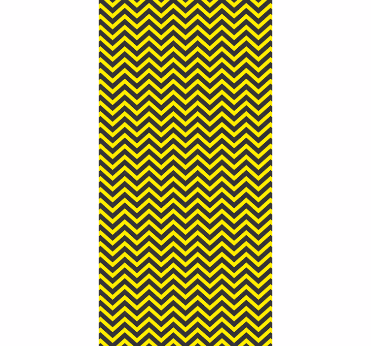 Papier peint couloir motif zigzag noir et jaune - TenStickers