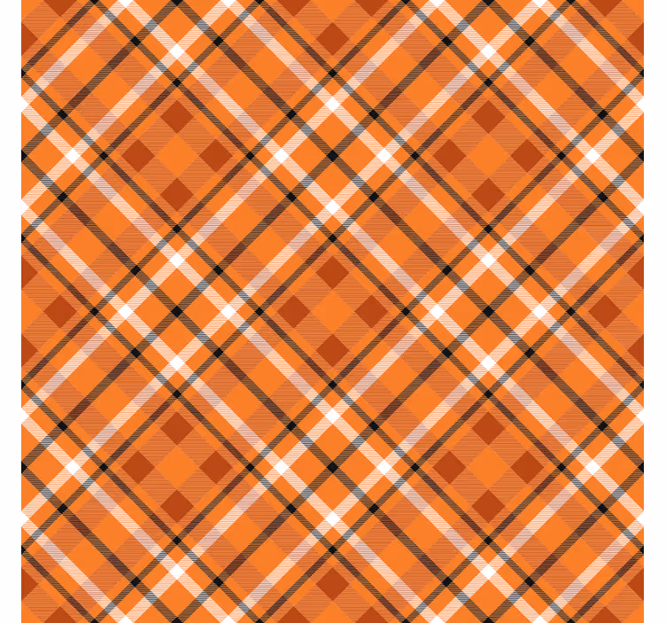 Papier peint couloir carrés orange à lignes brunes - TenStickers