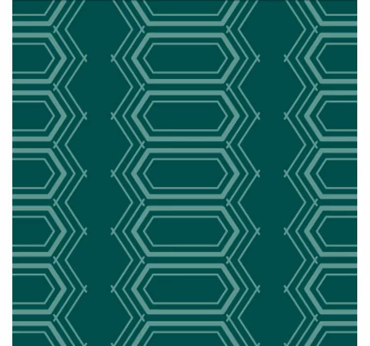 Papier peint salle à manger motif cercles verts géométriques - TenStickers