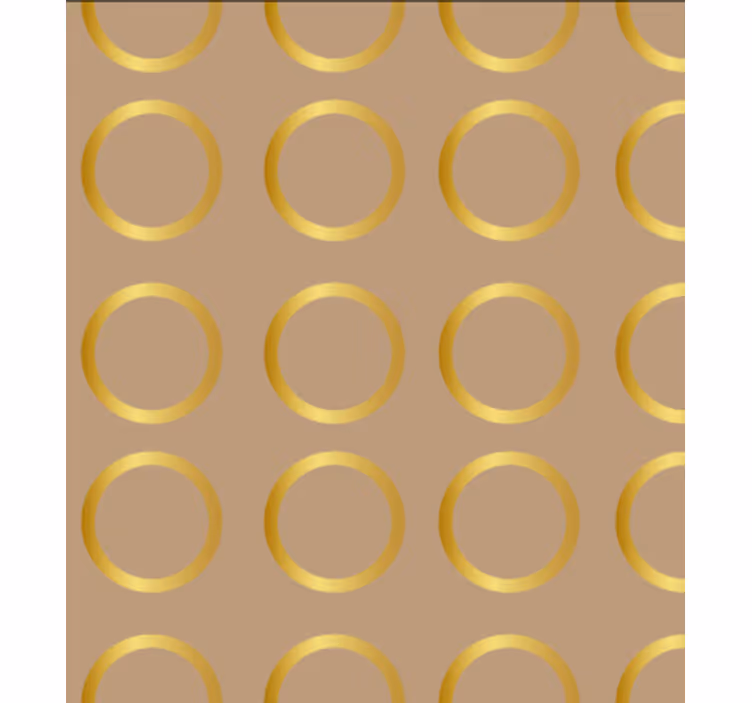 Papier peint salle à manger motifs géométriques cercles dorés - TenStickers
