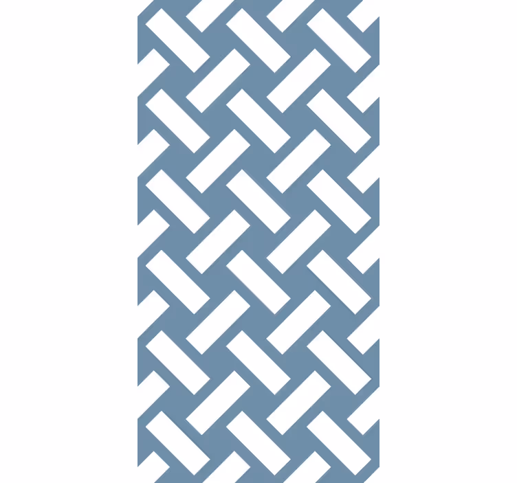 Papier peint salle à manger motif géométrique bleu carré - TenStickers