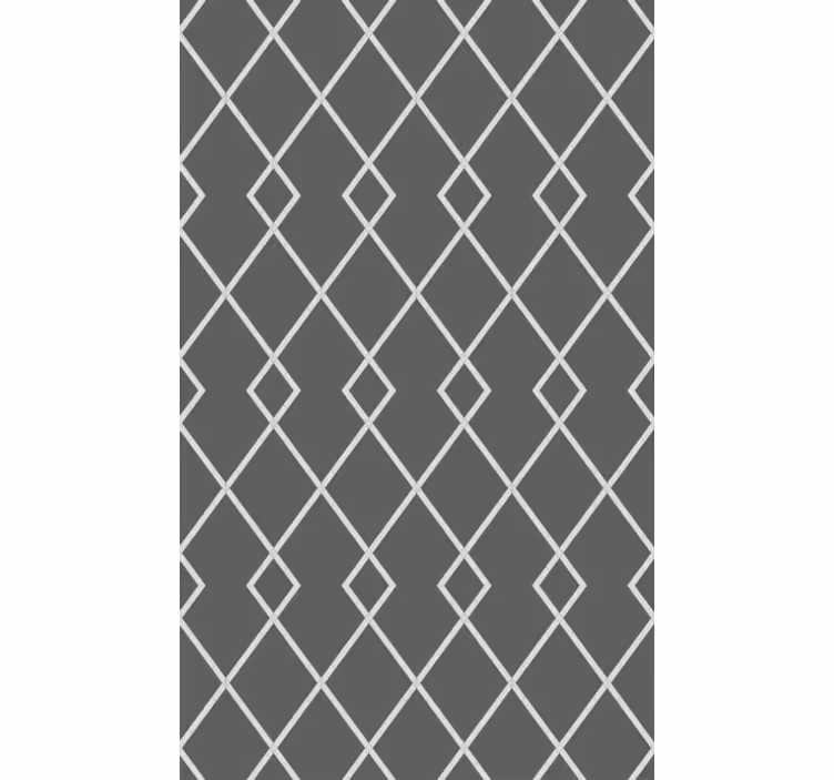 Papier peint salle à manger motif losanges gris et blanc - TenStickers