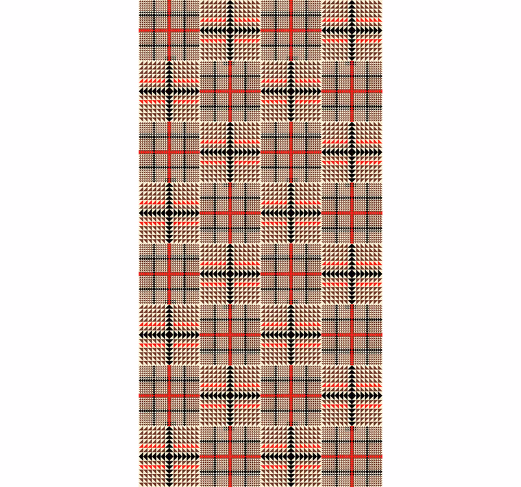 Papier peint salle à manger motif écossais marron - TenStickers