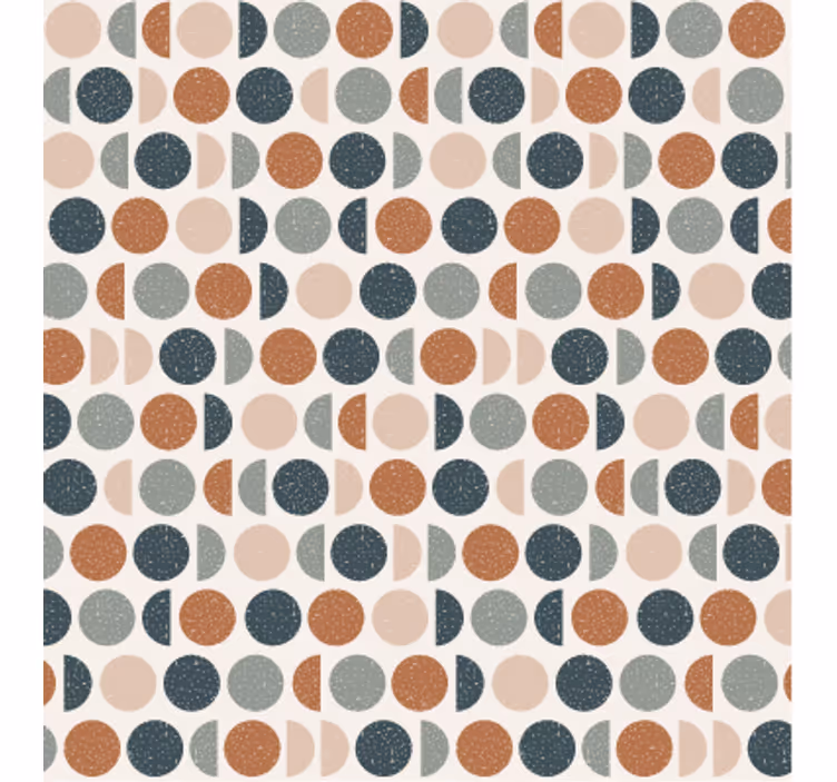 Papier peint formes géométriques motifs rétro à pois - TenStickers