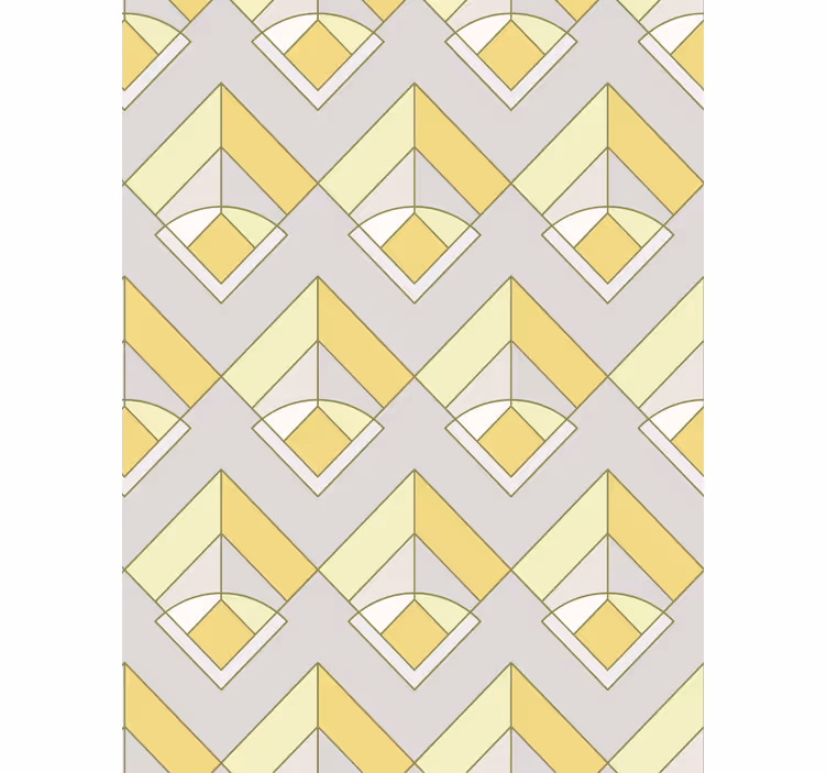 Papier peint formes géométriques jaune et gris - TenStickers