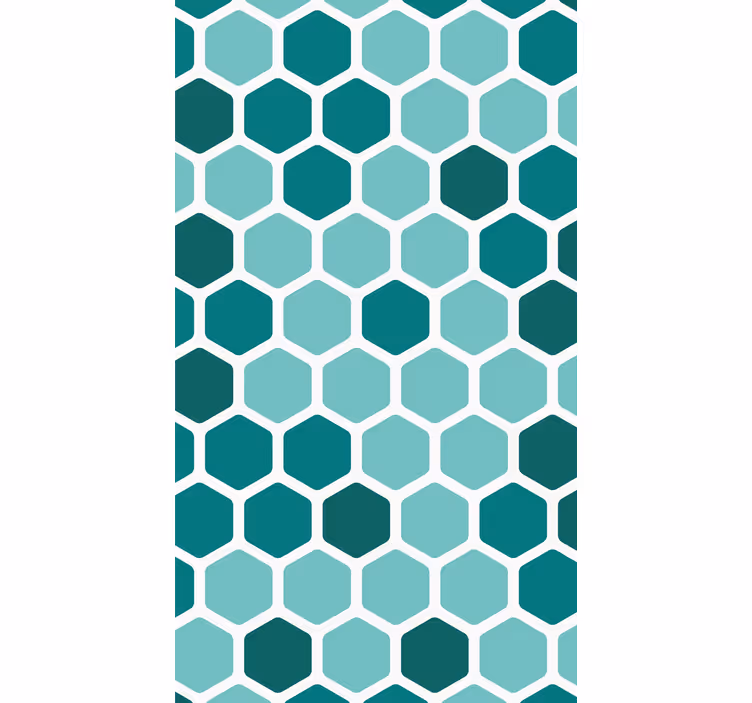 Papier peint formes géométriques motif alvéolaire vert - TenStickers