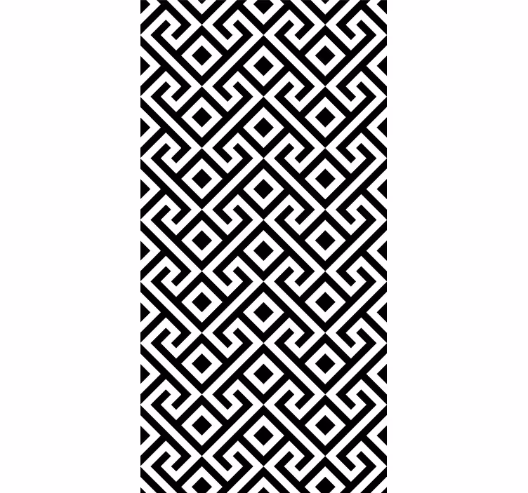 Papier peint formes géométriques motif noir et blanc - TenStickers