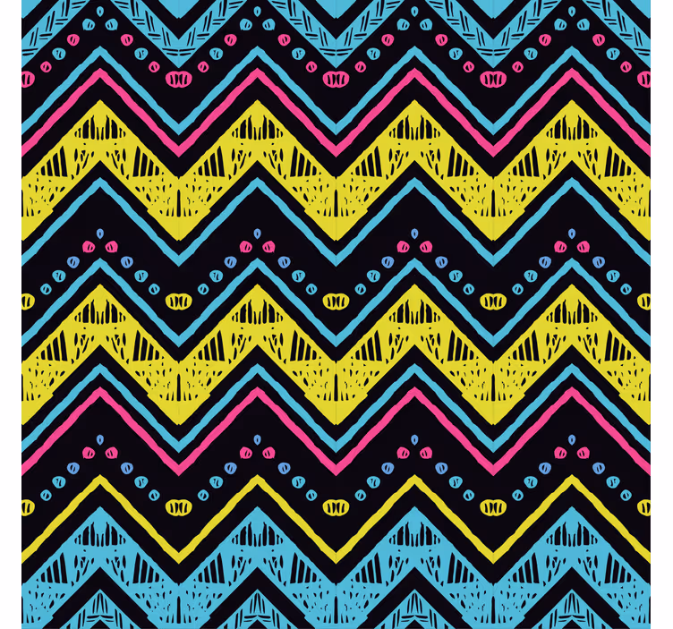 Papier peint formes géométriques motif chevrons vibrant - TenStickers
