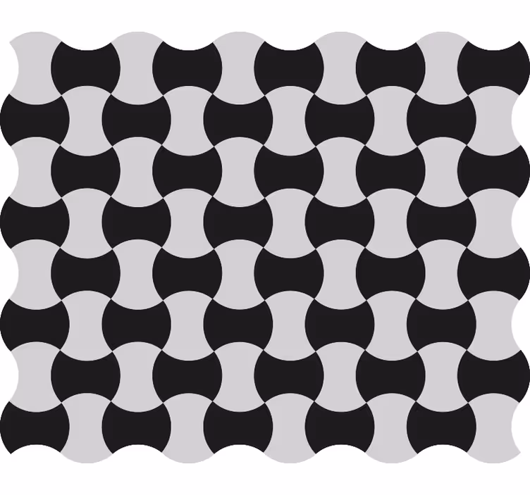 Papier peint formes géométriques courbes noires et blanches - TenStickers