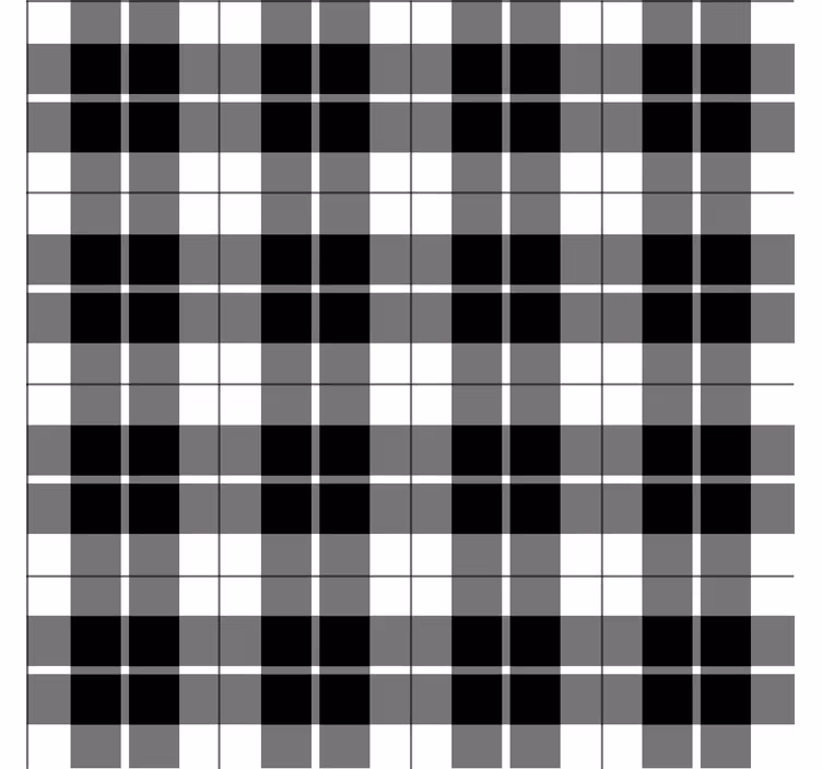 Papier peint formes géométriques damier noir et blanc - TenStickers