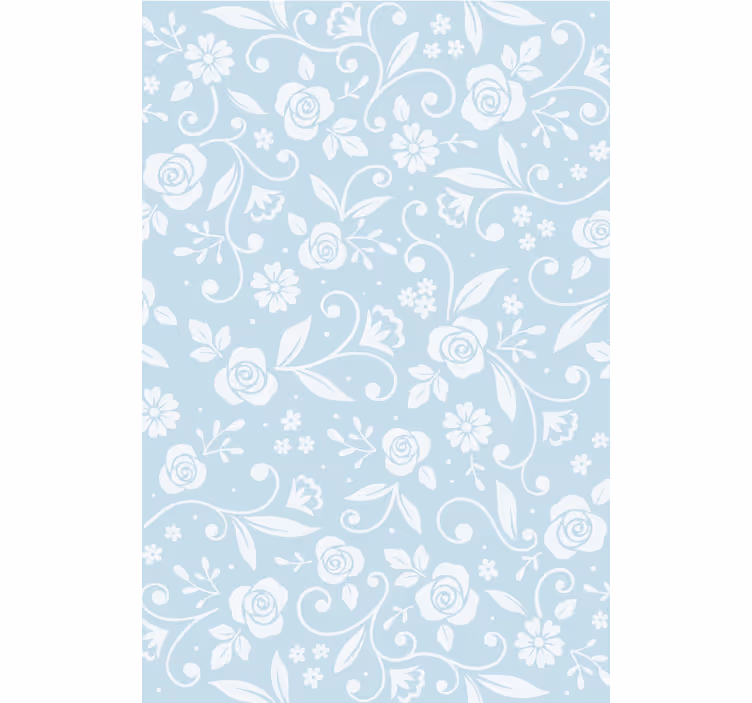 Papier peint nature ornement floral bleu - TenStickers