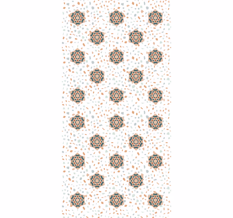 Papier peint texture terrazzo avec fleurs - TenStickers
