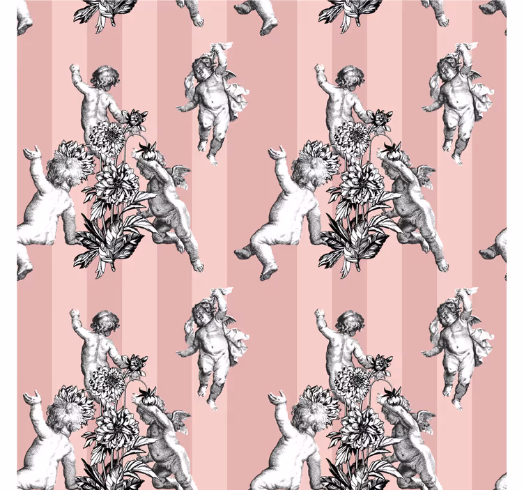 Papier peint vintage motif rayé français - TenStickers