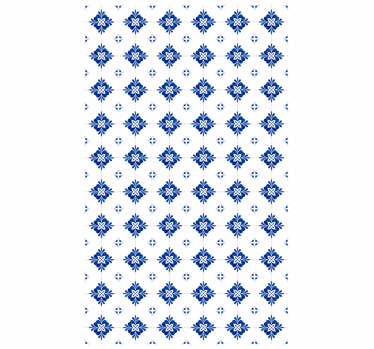 Papier peint carrelage motif floral céramique - TenStickers