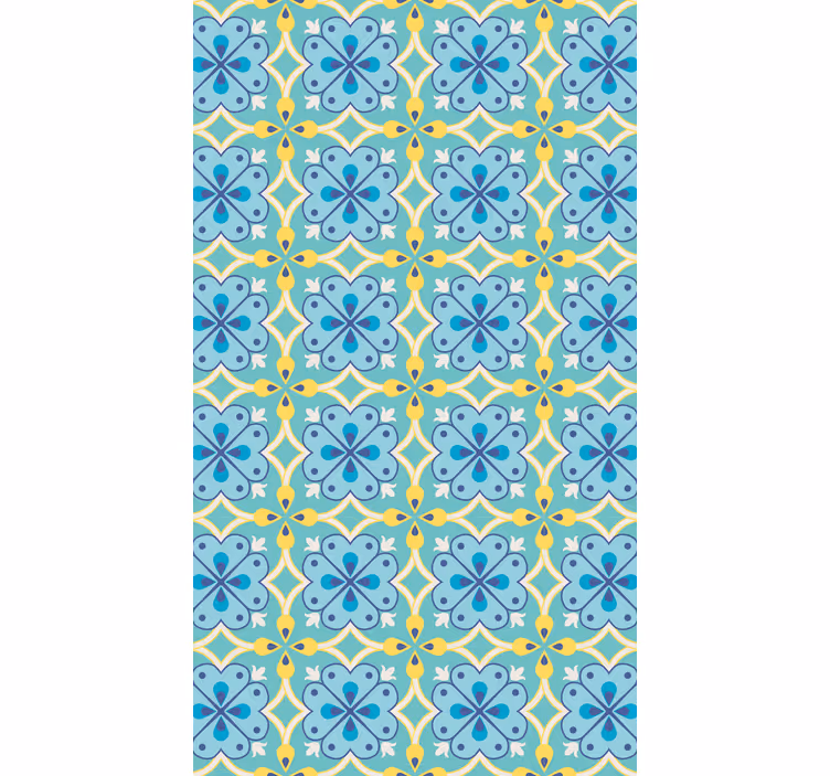 Papier peint carrelage éléments florissants - TenStickers