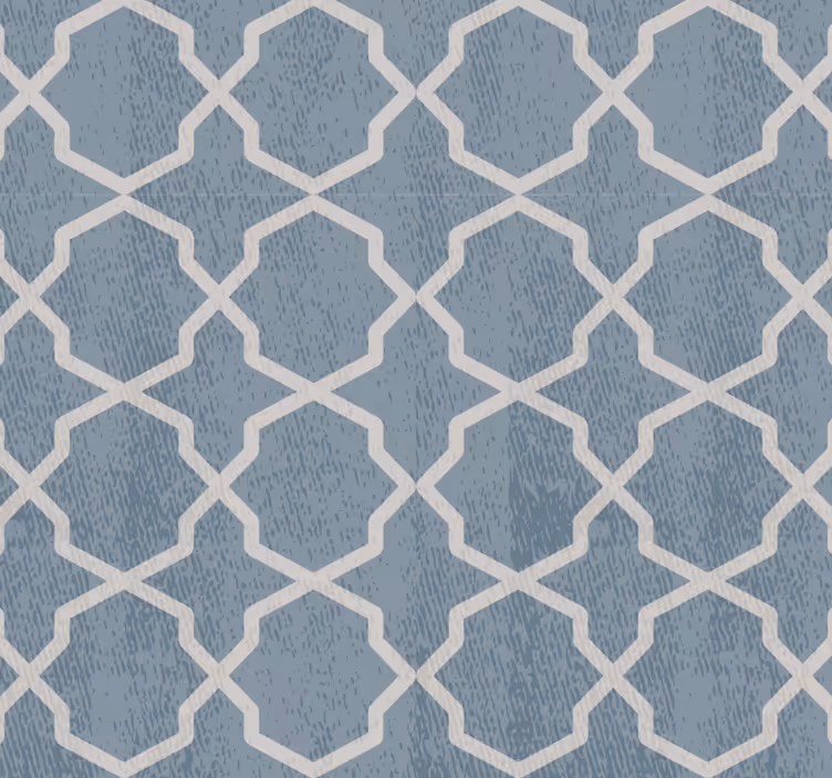 Papier peint carrelage motif géométrique bleu - TenStickers