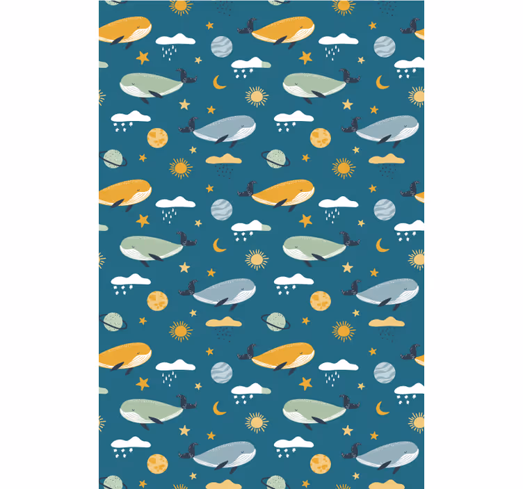 Papier peint chambre enfant motif baleine tendance - TenStickers