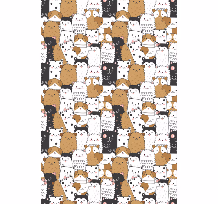 Papier peint chambre enfant chiens mignons sans couture - TenStickers