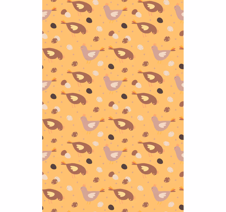 Papier peint chambre enfant motif poussin orange - TenStickers