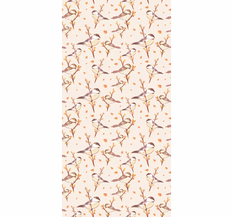 Papier peint chambre enfant oiseaux aquarelle sur branches - TenStickers