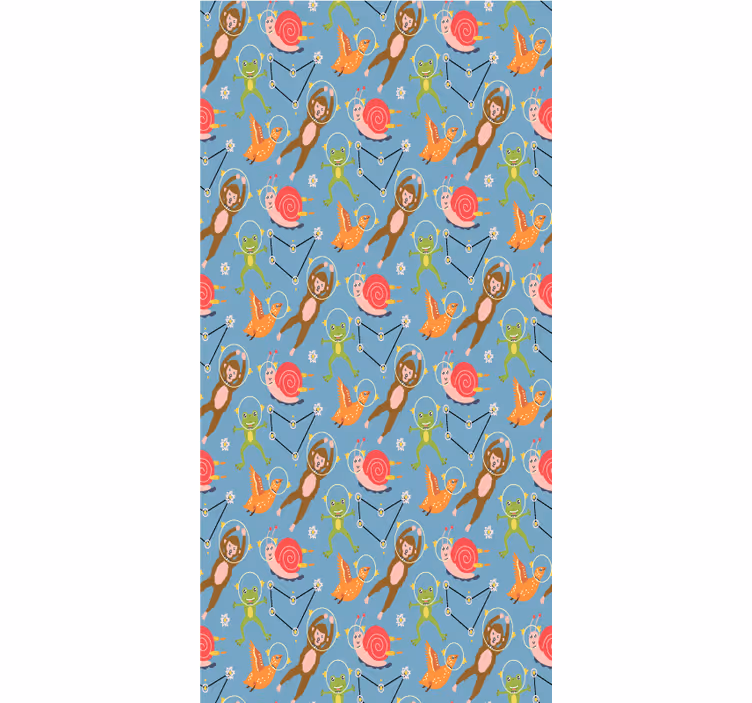Papier peint chambre enfant animaux de la forêt colorés - TenStickers