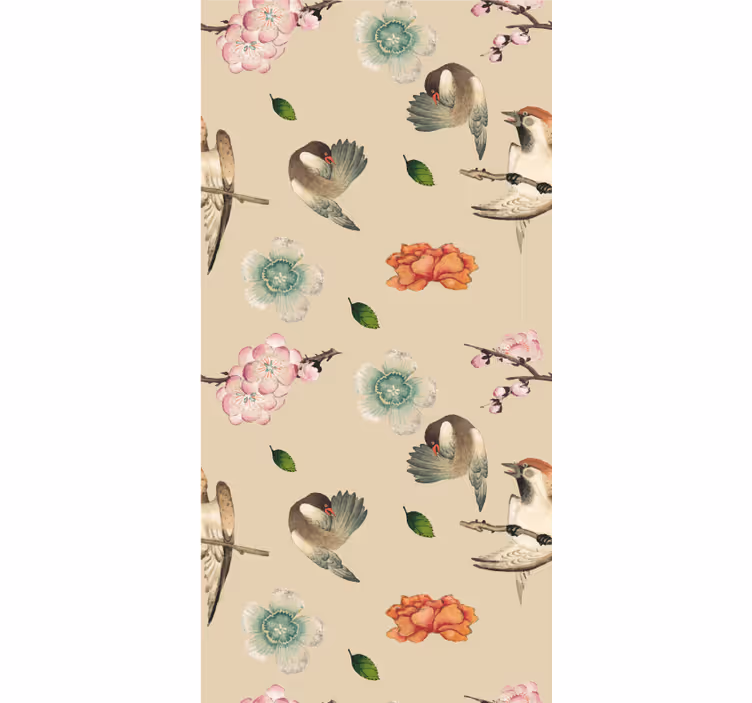 Papier peint chambre enfant bel oiseau bleu canard - TenStickers