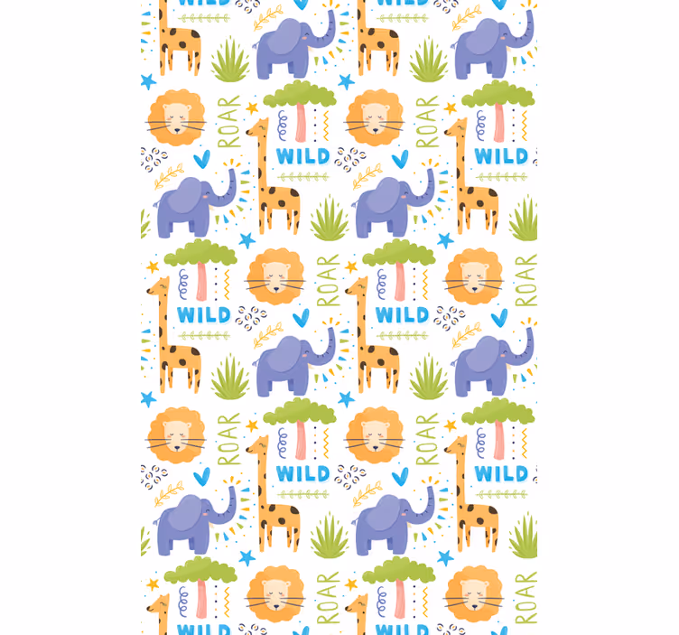 Papier peint chambre enfant motifs animaux safari - TenStickers