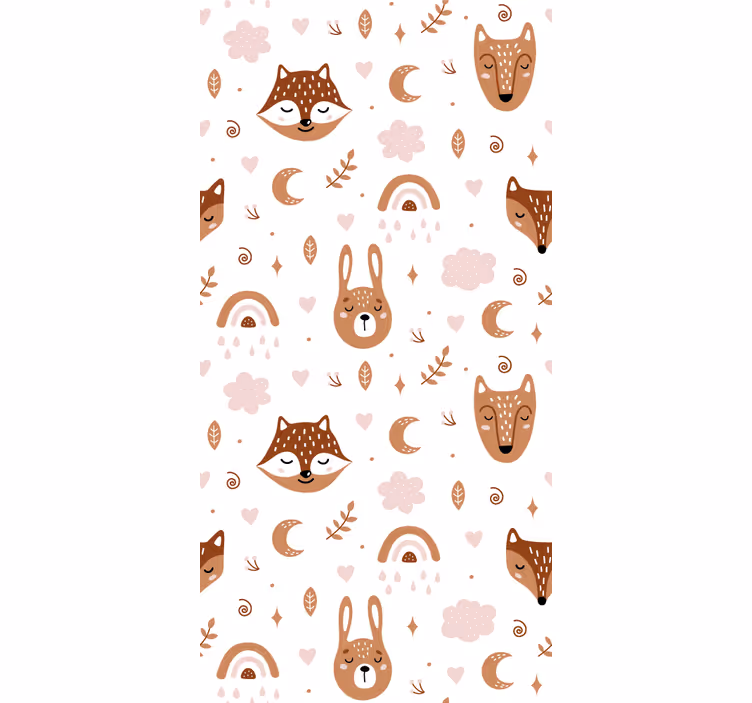 Papier peint chambre enfant animaux des bois - TenStickers
