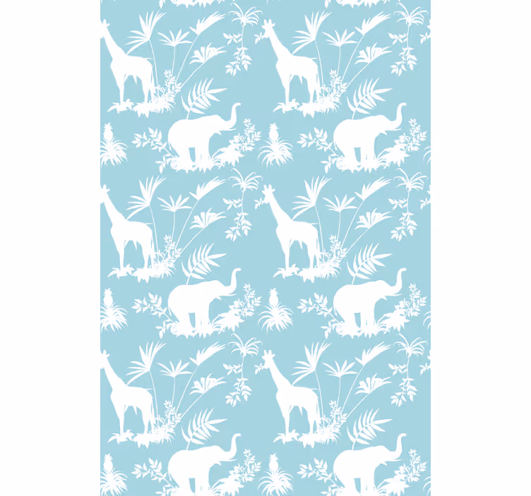 Papier peint chambre enfant éléphants et girafes - TenStickers