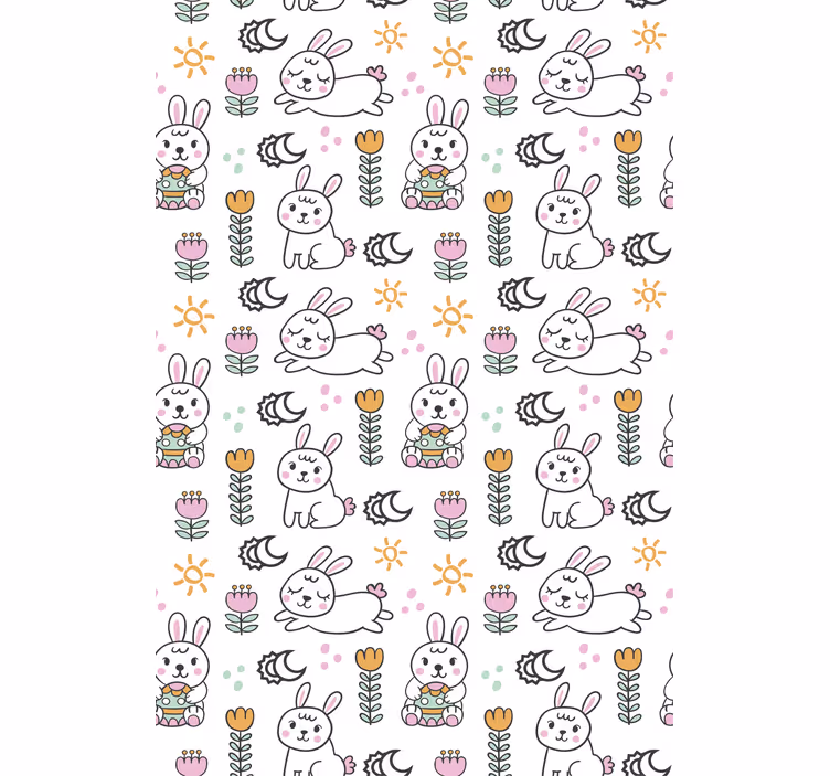 Papier peint chambre enfant motif lapin de pâques - TenStickers