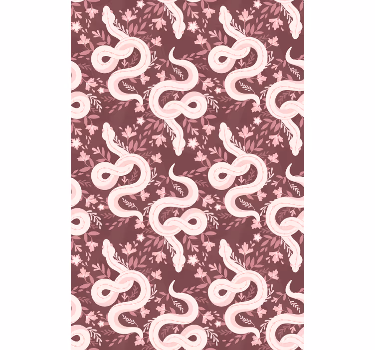 Papier peint chambre enfant serpents floraux enroulés - TenStickers