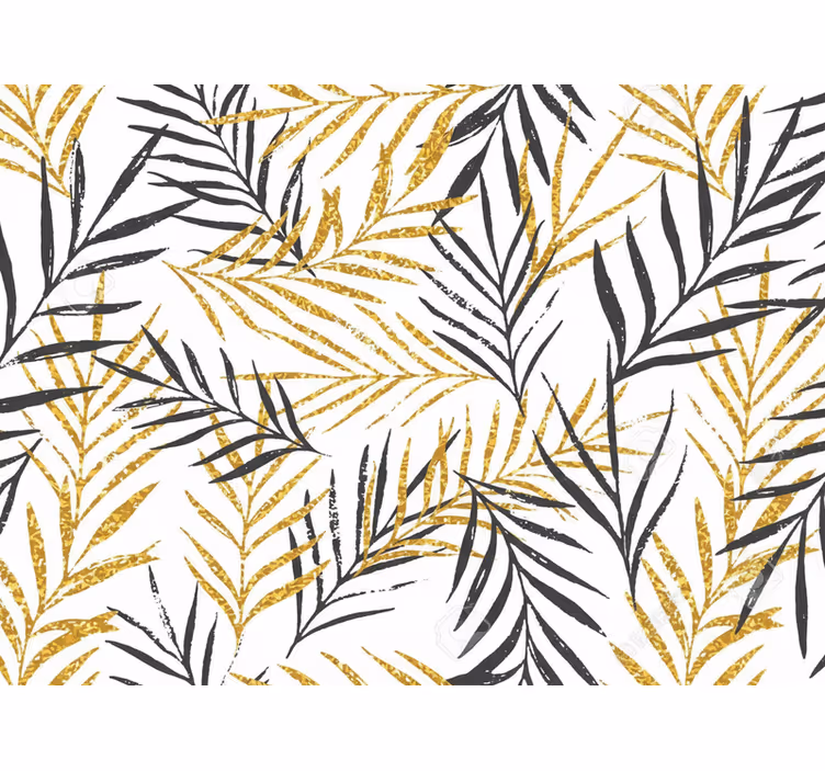 Papier peint salon imprimé de feuillage glamour - TenStickers