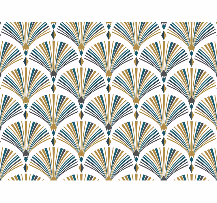 Papier peint salon motif vintage gatsby fan - TenStickers
