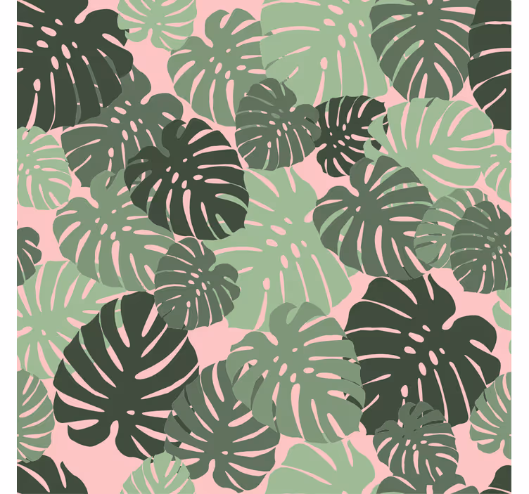 Papier peint couloir motif monstera tropical - TenStickers